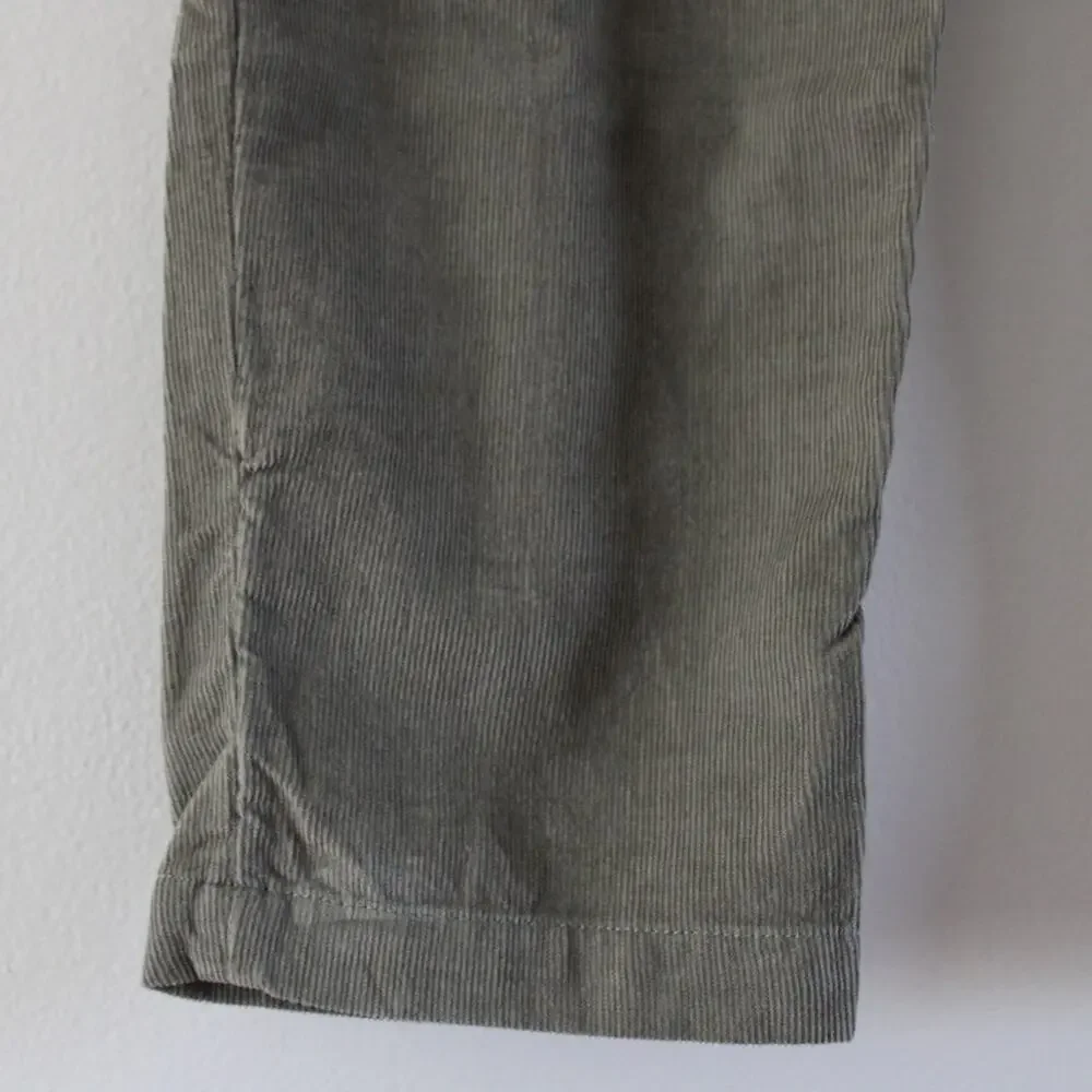 NWT Bonpoint Fetiche Green Straight Leg Paperbag Waist Corduroy Pants Trouser 12